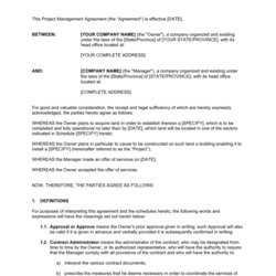 The Highest Standard Business Management Contract Template Project Agreement