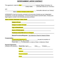 Terrific Free Artist Manager Contract Template Printable Templates Management