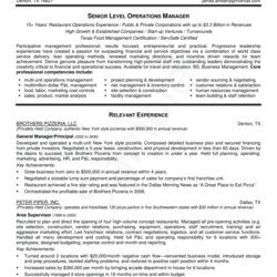 The Highest Standard Operations Manager Resume Sample Templates At Operation Template Business Examples