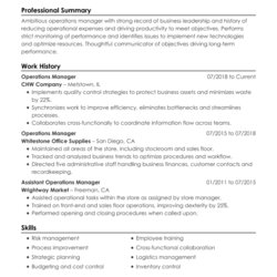 Out Of This World Operations Manager Resume Examples For Example Rh Min