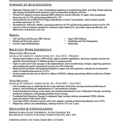 Terrific Operations Manager Resume Sample Writing Tips Examples Download