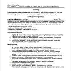 Excellent Free Sample Operations Manager Resume Templates In Ms Word Of