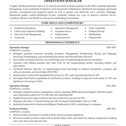 Fantastic Professional Operations Manager Resume Examples For Free Example