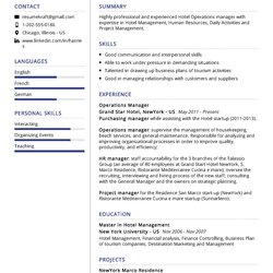 Operations Manager Resume Sample In Page