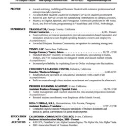 Sterling Good Resume Summary Examples For Students Best No Nu