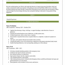 Capital Download Free Nurse Technician Resume Word Template On