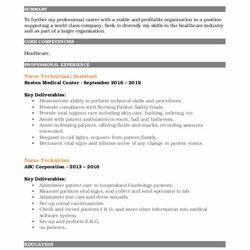 Cool Nurse Technician Resume Samples Security Engineer Network Build Assistant Template