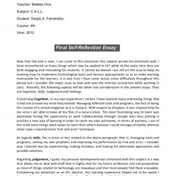 Essay Example Reflection Best Ideas Of Introduction To Reflective Self Paper Sample Format Write English