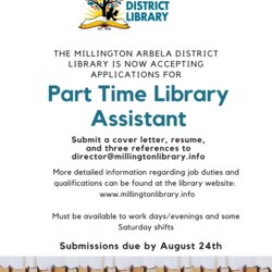 Sublime Library Assistant Job Posting District Position Now Accepting Applications For