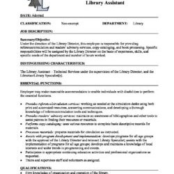 High Quality Library Assistant Job Description City Of West Liberty