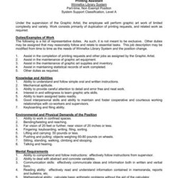 Eminent Job Description Printing Assistant Library System Part Assigned