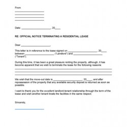 Perfect Lease Termination Letter Landlord Tenants Residential
