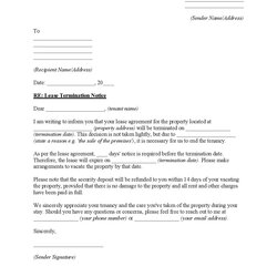 Eminent Lease Termination Letter To Tenant Template Free Download Easy