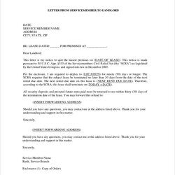Great Free Sample Termination Letter Templates In Ms Word Lease Landlord