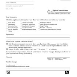 Smashing Lease Termination Form Printable Forms Letter Violation Notice Template Agreement Sample Landlord