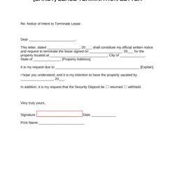 Sterling Free Early Lease Termination Letter Landlord Tenant Word Fit