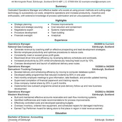 Marvelous Samples Of Professional Resumes Sample Resume Operations Manager Example Examples Management Modern