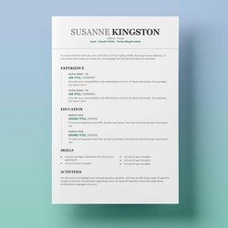Brilliant Resume Templates For Word Free To Download Microsoft Modern Chronological Green