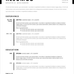 Free Ms Word Resume Templates To Download In New
