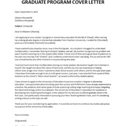 Graduate Program Cover Letter Templates At Template