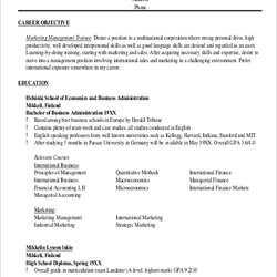 Eminent Free Marketing Objective Example Samples In Ms Word Resume Sample
