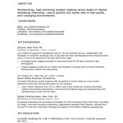 Terrific Marketing Intern Resume Objective For Your Needs