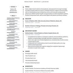 Medical Student Resume Examples Writing Tips