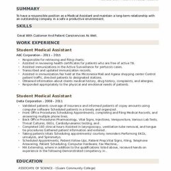 Medical Student Resume Format Accounting Sample Assistant Guidance Career