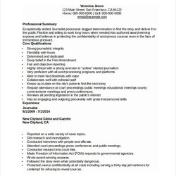 Swell Journalist Resume Template Free Word Document Download Sample Examples Templates Job