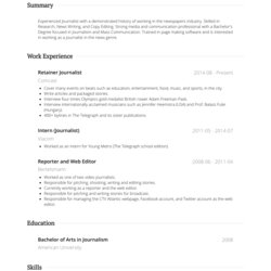 Capital Journalist Resume Samples And Templates Editing