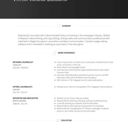 The Highest Quality Journalist Resume Samples And Templates Sample Examples Template Skills Standard