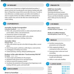 Splendid Media Journalist Resume Sample In