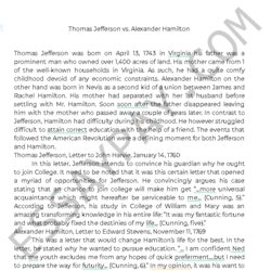Legit Thomas Jefferson Vs Alexander Hamilton Essay Example Words