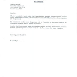Tremendous Resignation Letter Free Printable Documents Sample