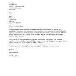 Super Resignation Letter Template Templates