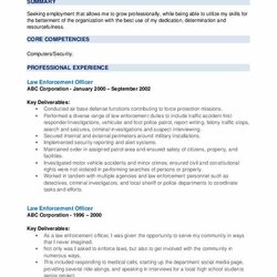 Law Enforcement Officer Resume Samples Finance Manager Senior Professional Example College