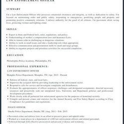 Spiffing Law Enforcement Resume Samples Templates Doc Rb Example Sample Resumes Skills Common