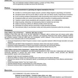 Eminent Resume For Police Officer With No Experience Free Download Objective Enforcement Objectives Officers
