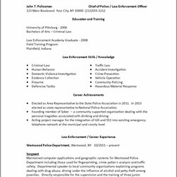 Perfect Law Enforcement Resume Objective Statement Examples Example Best