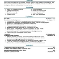Swell Law Enforcement Resume Template Free Samples Examples Format Vitae