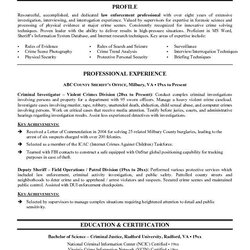 Capital Resume Objective Law Enforcement