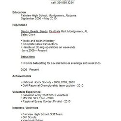 Great High School Student Resume Example Template Students Examples Format Job First Sample College Templates