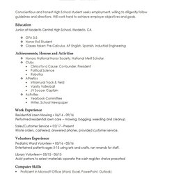 Very Good High School Resume Templates For Students And Teens Student Template Work Australia Experience