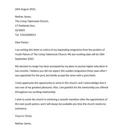 Magnificent Church Resignation Letter Samples Religious Group Of From Leadership As Deacon