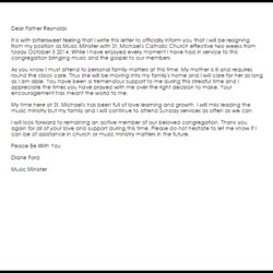 Legit Church Resignation Letter Letters