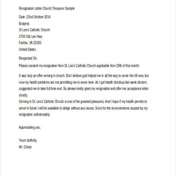Superior Church Resignation Letter Template Word Document Download Treasurer Letters Templates