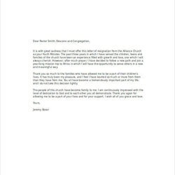 Perfect Church Resignation Letter Template Free Sample Example Format Ministry Width
