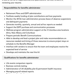 Exceptional Benefits Administrator Job Description Velvet Jobs
