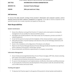 Admirable System Administrator Job Description Free Sample Example Format Template Samples It