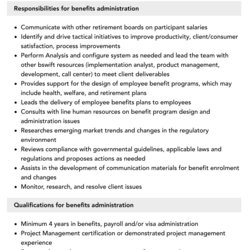 Perfect Benefits Administration Job Description Velvet Jobs